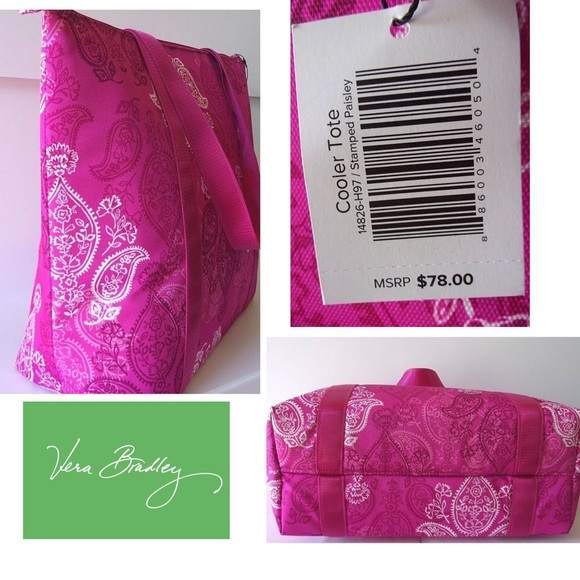 Vera Bradley Stamped Paisley Cooler Tote 👜 Bag - Picture 6 of 13